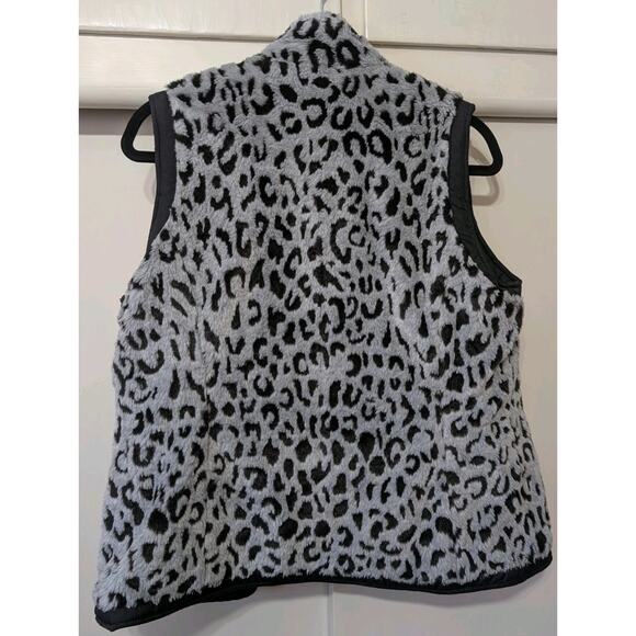 Black And Cheetah Print Hook & Eye Clasp Reversible Vest Medium/Large - Picture 6 of 8